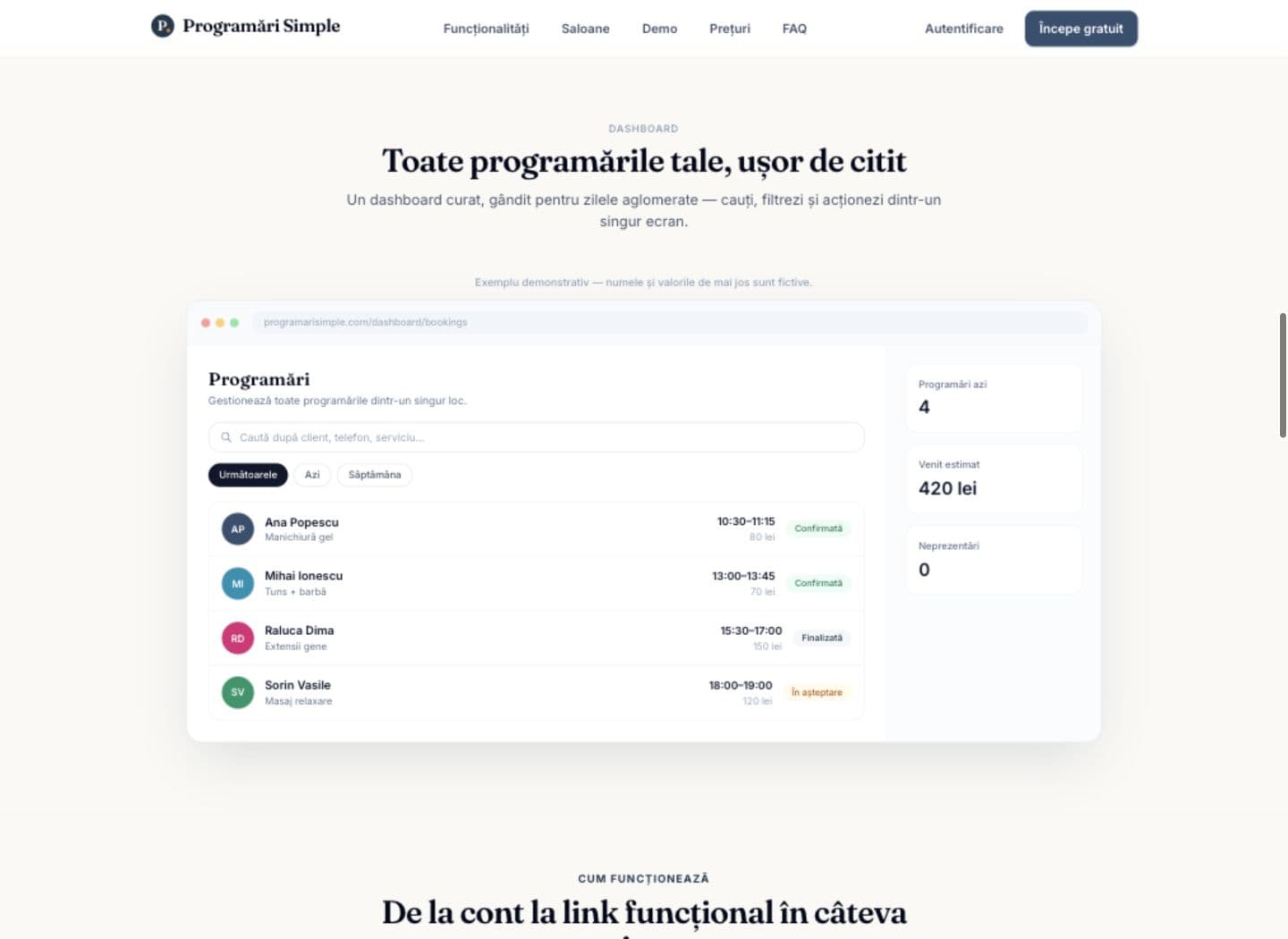 Programări Simple / Experience detail