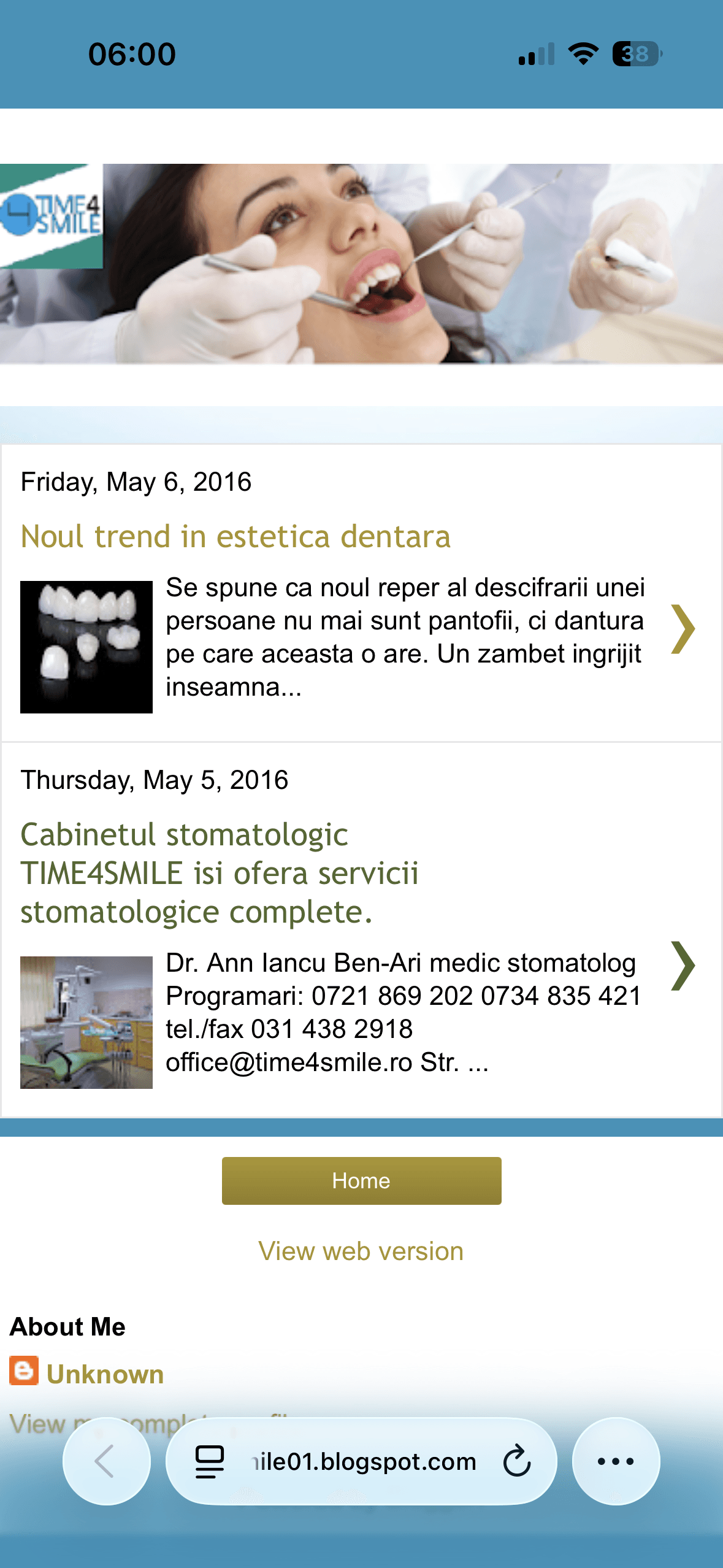 Before — original 2016 mobile website
