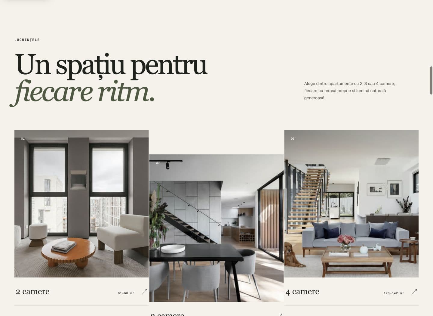 Tipologiile de apartamente din conceptul LUMEN 17
